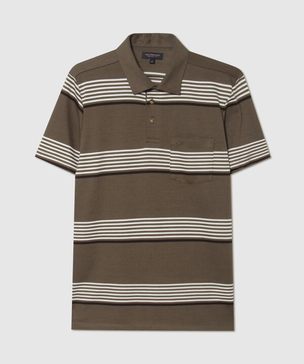 Polo Cuello Duro,  Textura, Regular Fit Con Bolsillo, Magia En El Caribe
