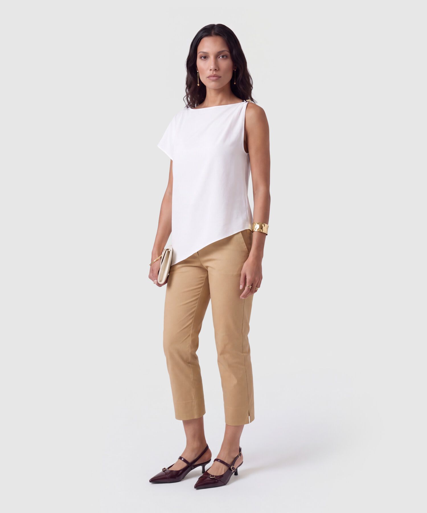 Blusa Asim&eacute;trica Con Herraje Para Mujer