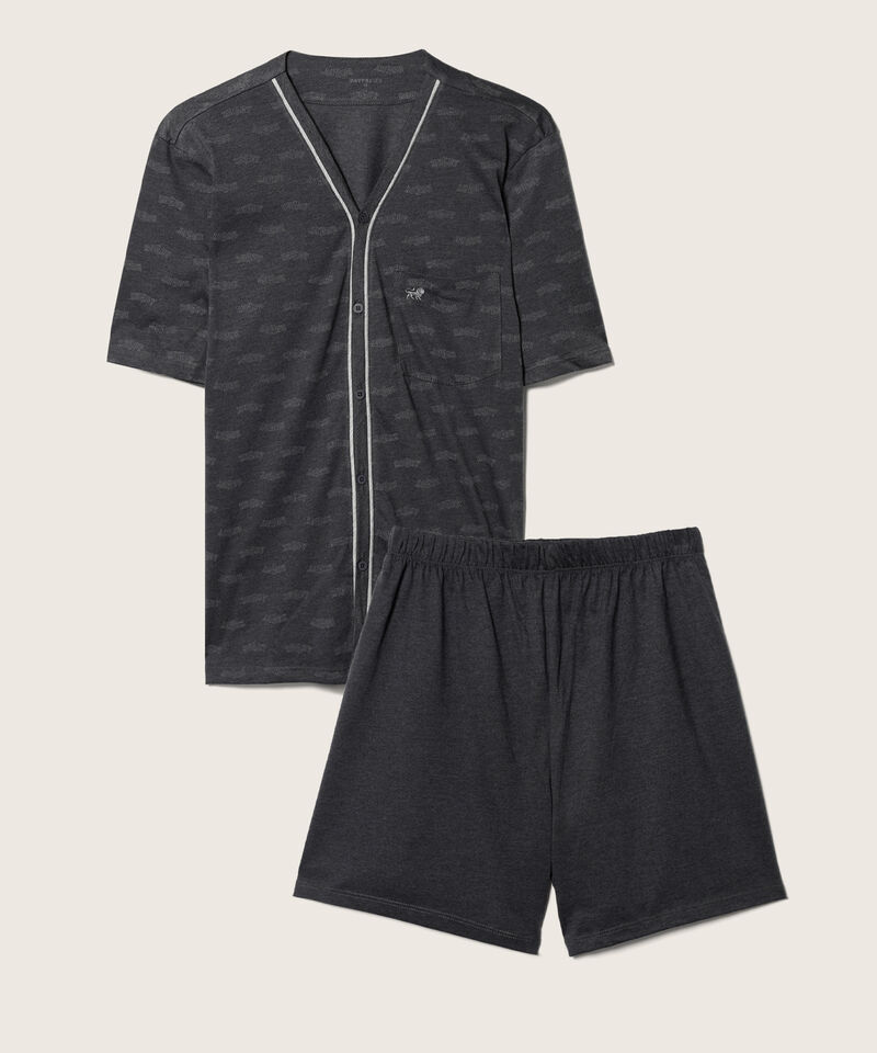 Pijama Camiseta Manga Corta Con Botonadura En Frente Y Pantaloneta