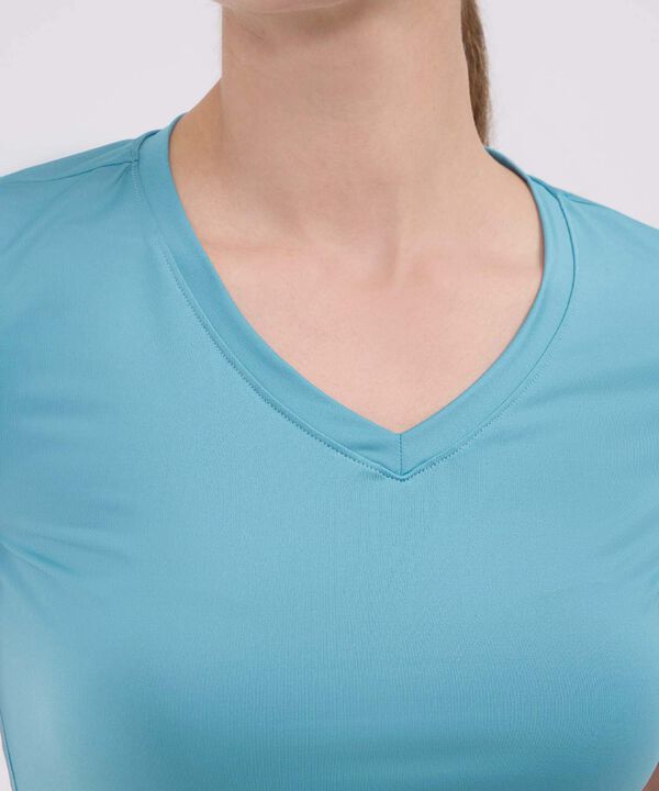 Camiseta manga corta unicolor para mujer image number null