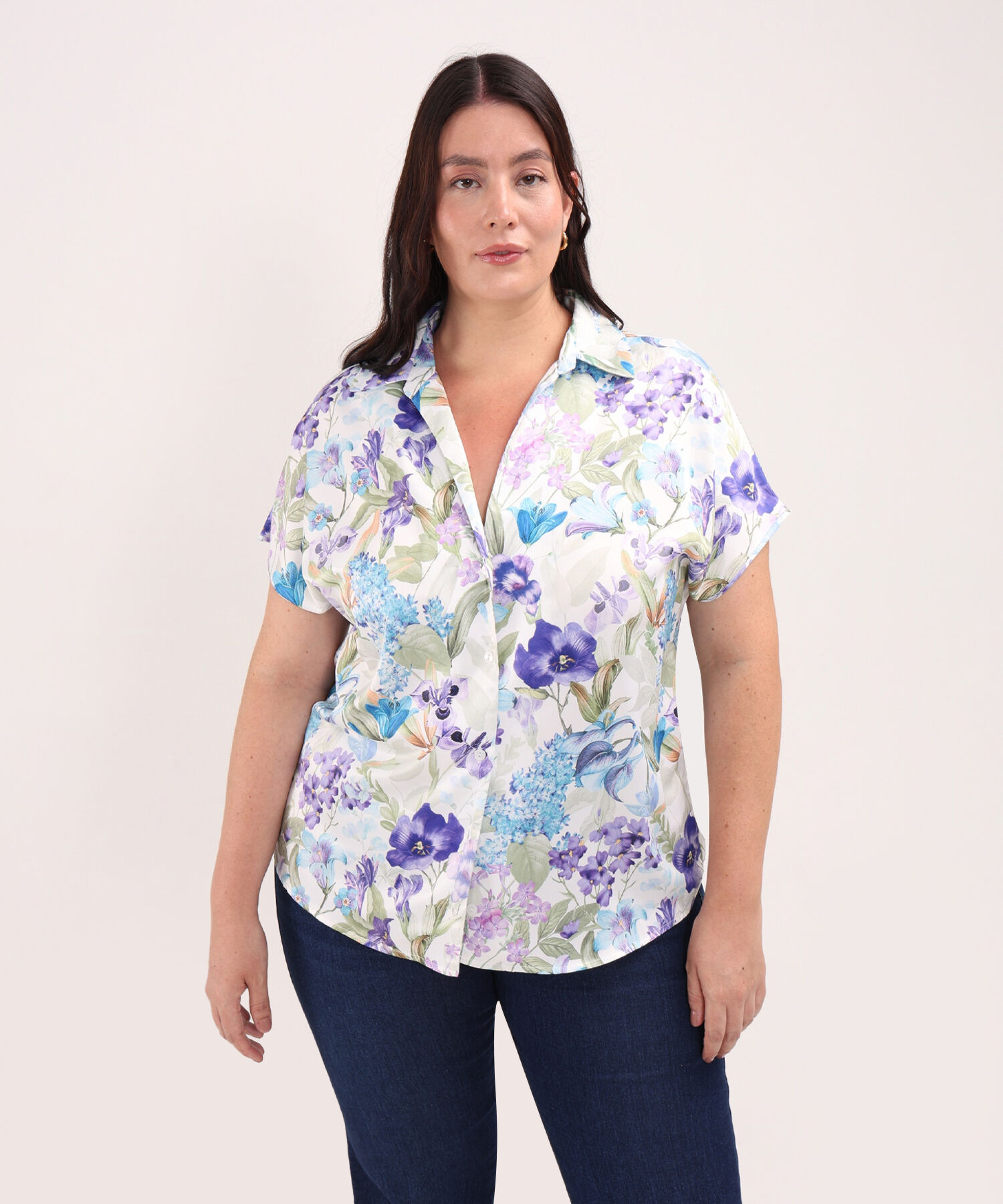 Camisa Estampada Cuello Resort