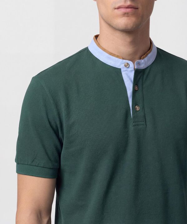 Polo Con Cuello Neru Y Pechera Hombre
