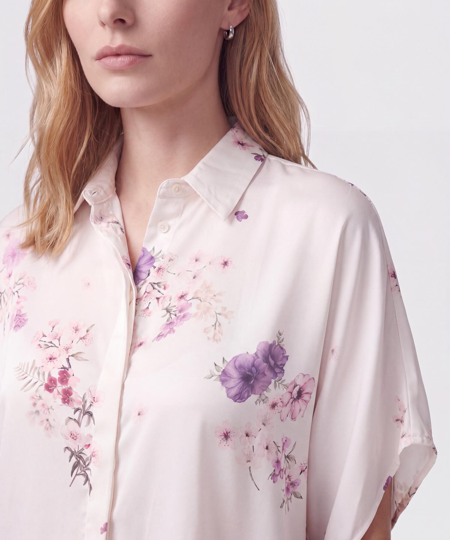 Blusa Manga Corta Fluida Mujer