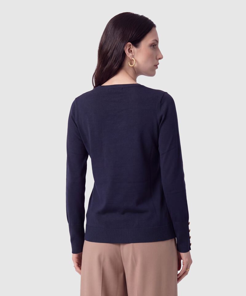 Saco Tejido Pu&ntilde;os Con Botones Para Mujer