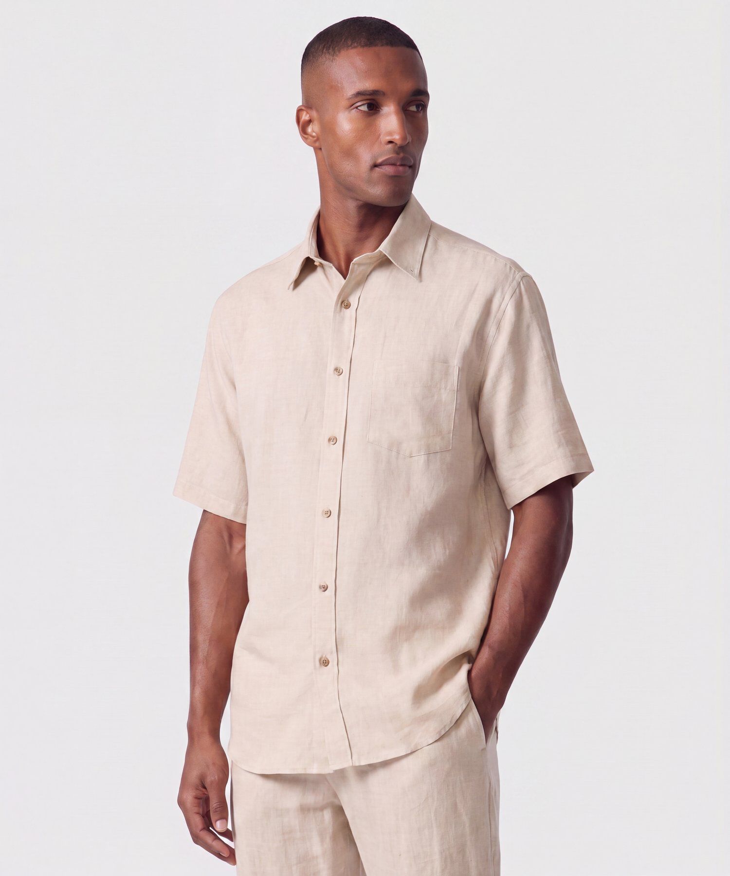 Camisa Guayabera De Manga Corta Hombre