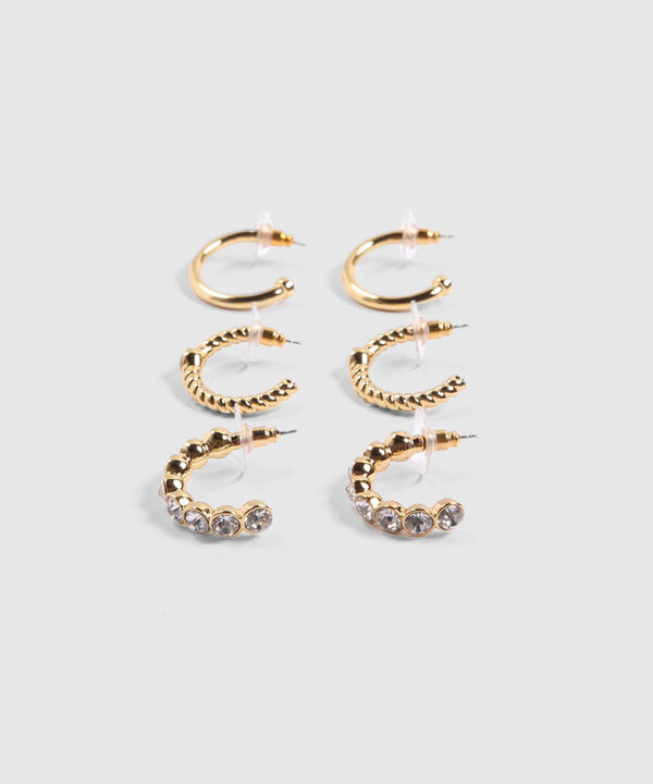 Set x 3 Aretes Dorados con Perlas image number null