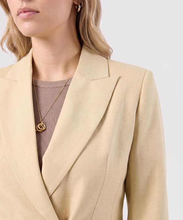 Blazer Doble Botonadura Y Solapa Para Mujer