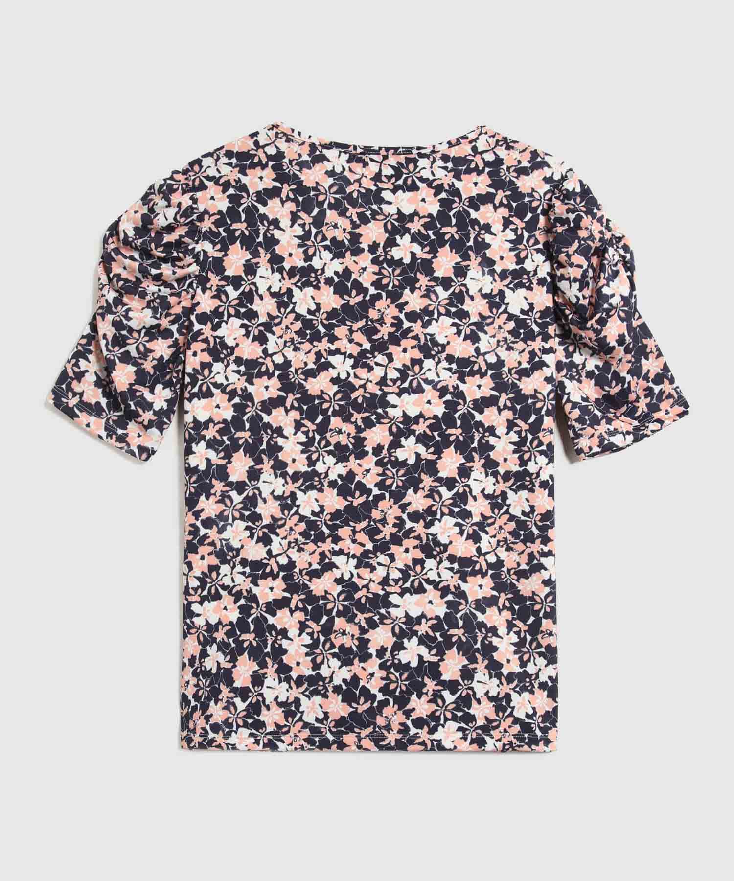 Camiseta Con Ruche Estampado Floral