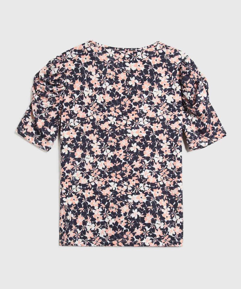 Camiseta Con Ruche Estampado Floral