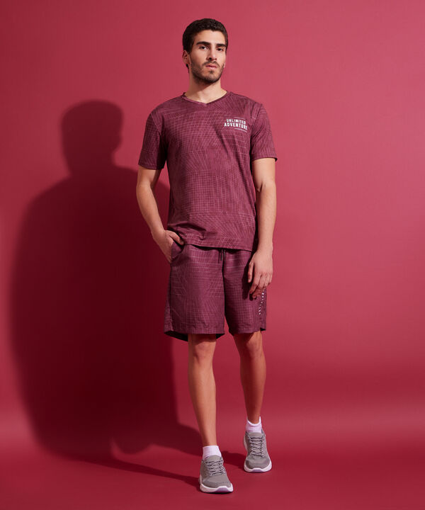 Bermuda Plana Estampada Con Bolsillos