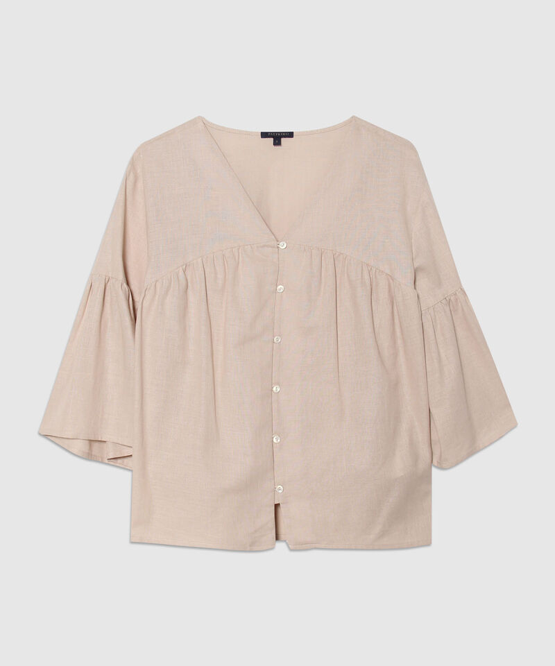 Blusa Manga Corta Con Arandela En Manga