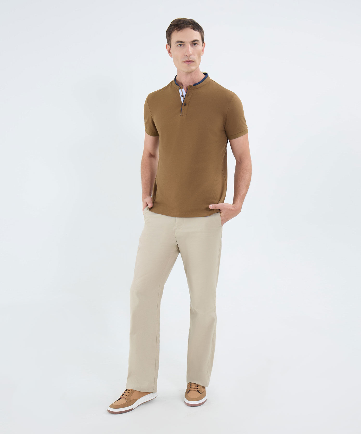 Polo Cuello Mao En Bloques