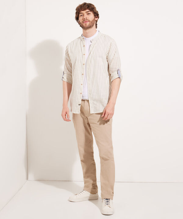 Camisa Manga Larga Cuello Neru Unicolor