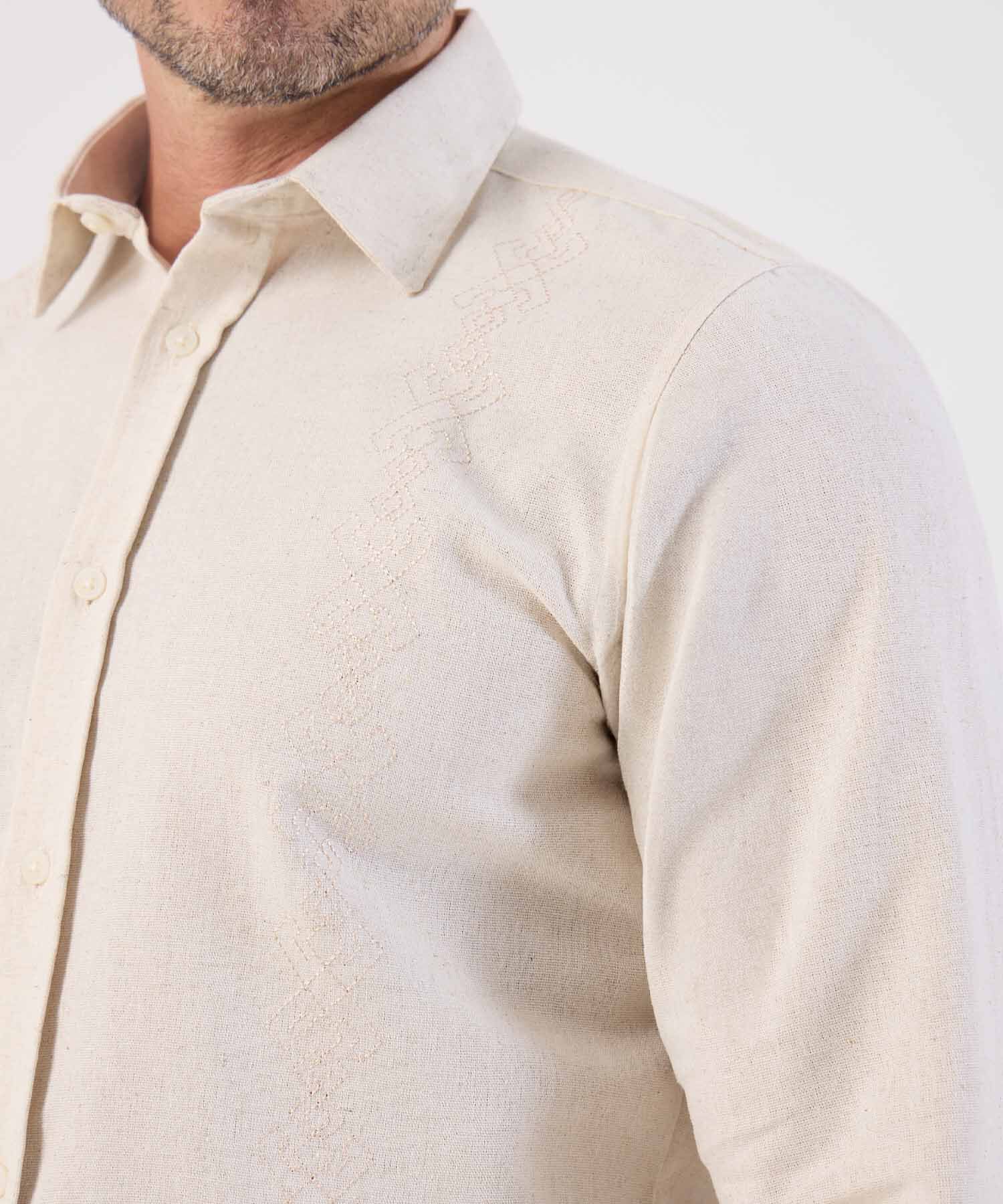 Guayabera Con Textura Sutil Resort Para Hombre