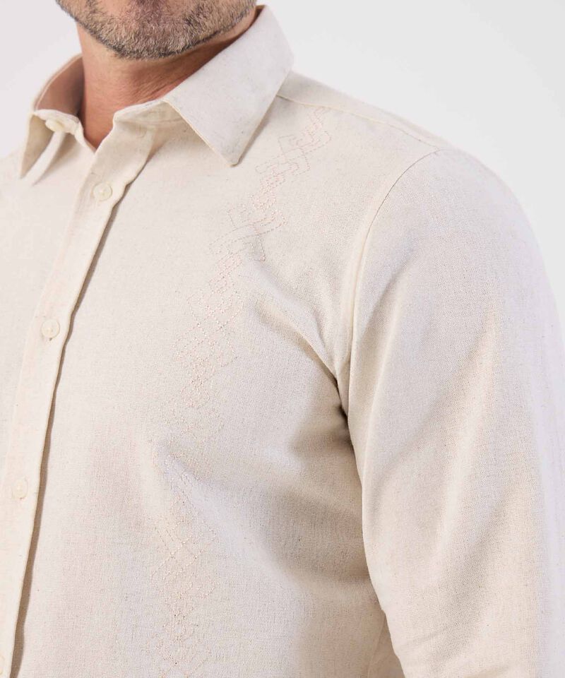 Guayabera Con Textura Sutil Resort Para Hombre