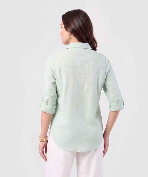 Camisa Texturizada con Manga Larga para Mujer