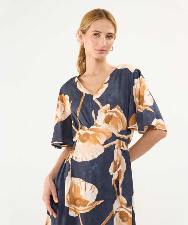 Vestido Estampado Escote en V image number null
