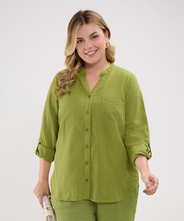 Blusa con Cuello Mao image number null