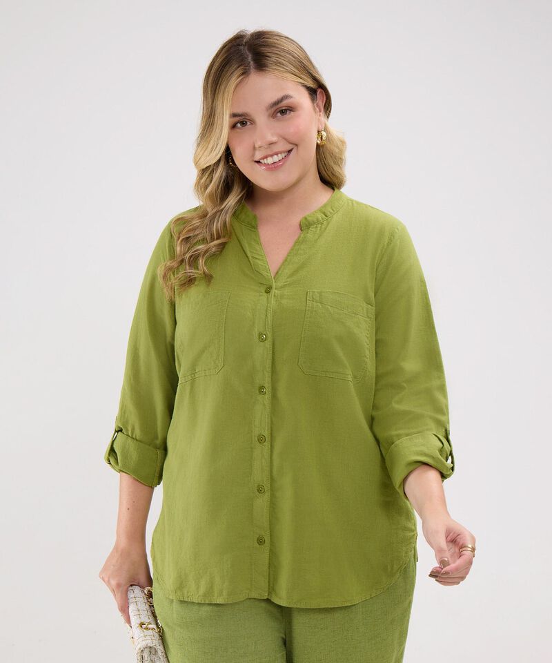Blusa con Cuello Mao