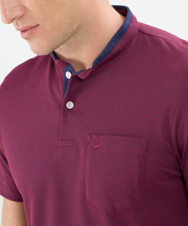 Polo Unicolor Con Textura Cuello Mao image number null
