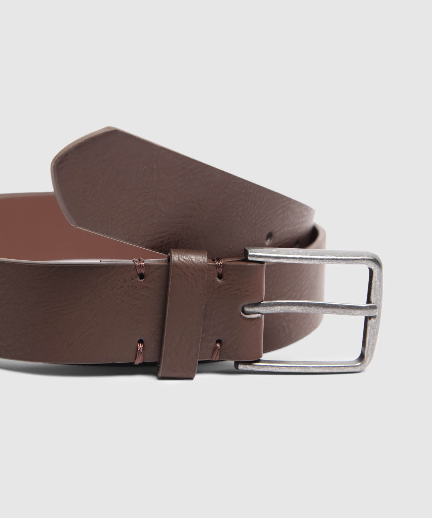 Cinturón Clásico Liso con Hebilla Rectangular Para Hombre