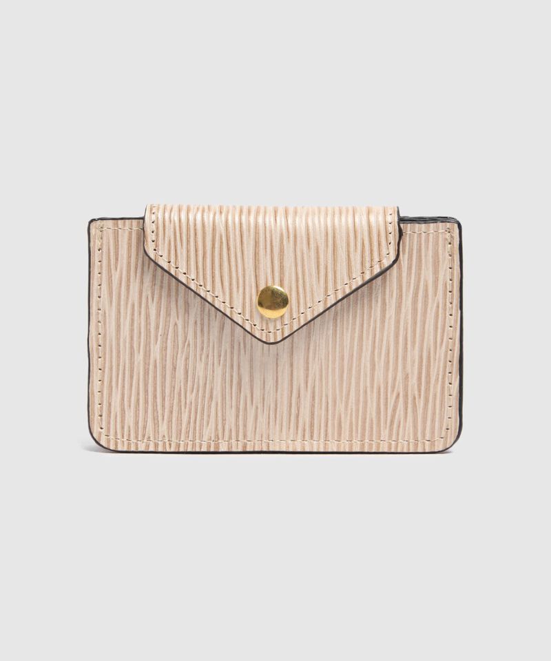 Tarjetero De Mujer Con Textura Y Solapa Tipo Sobre