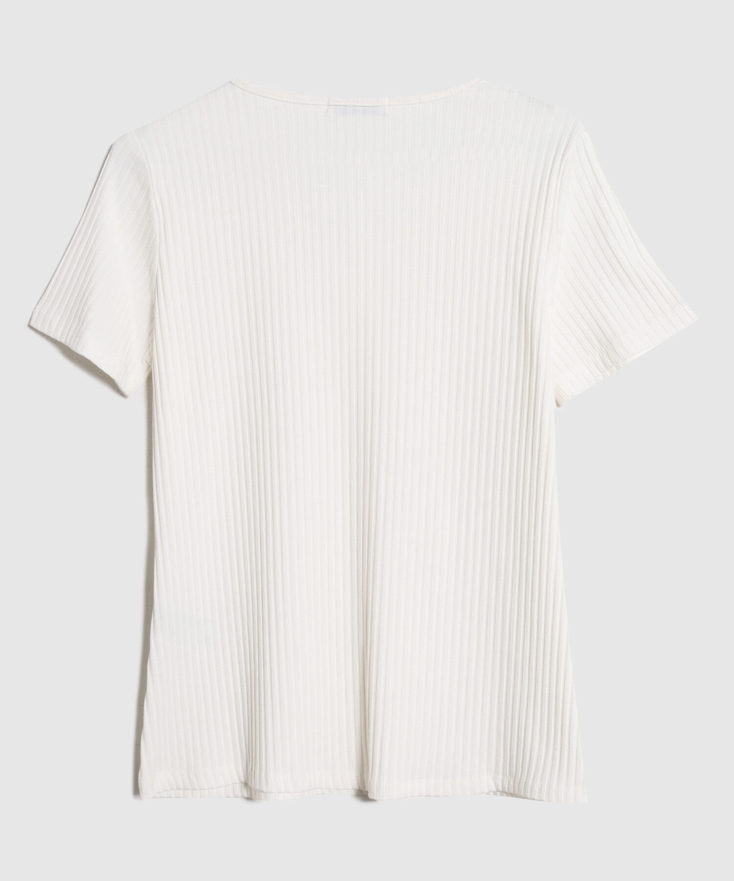 Camiseta Para Mujer Tejido Acanalado con Botones Frontales