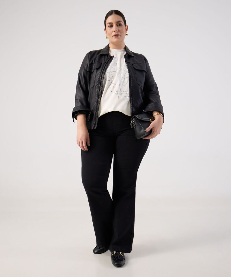 Camiseta con Manga Doblada y Estampado Para Mujer Curvy