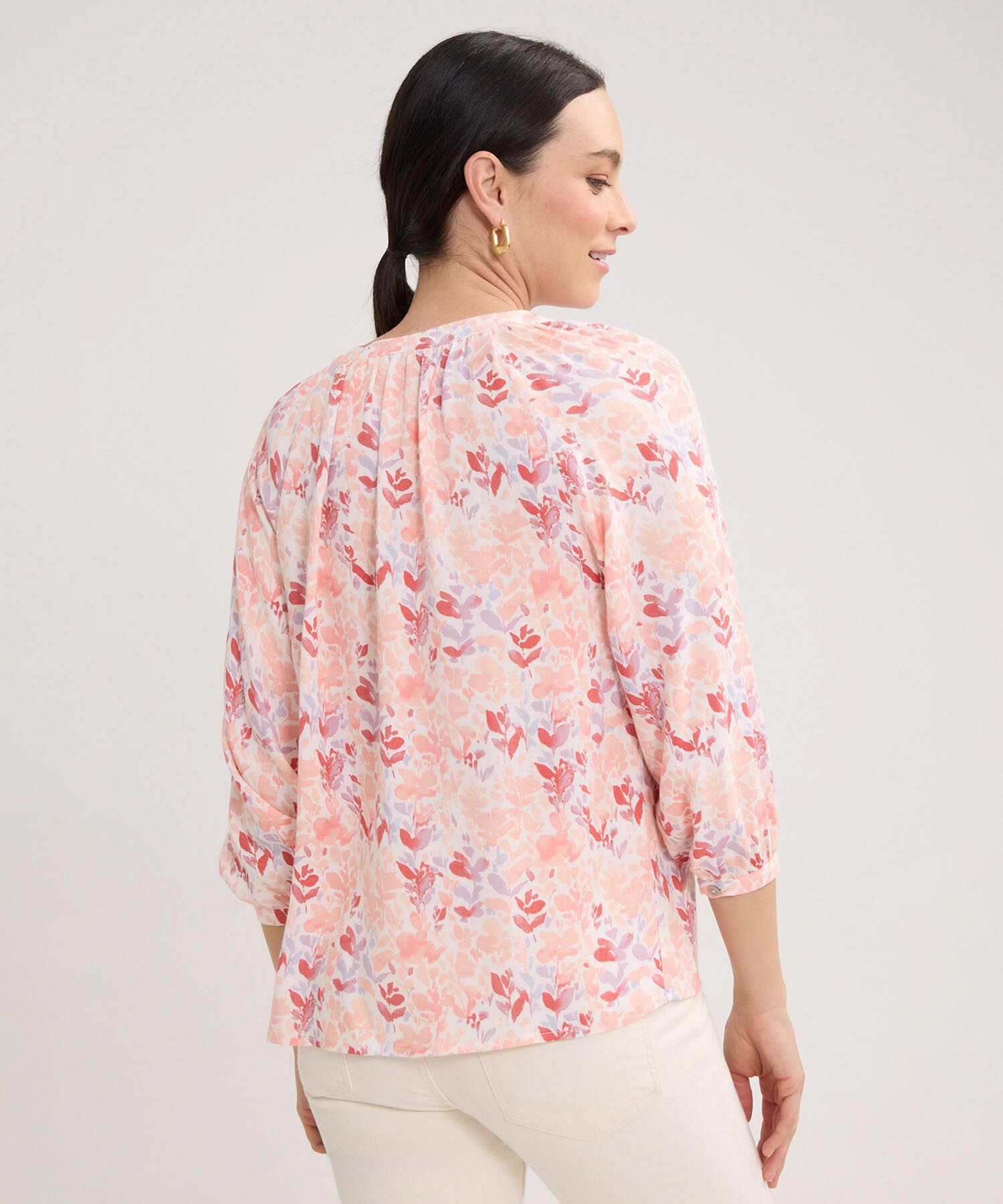 Blusa Manga Tres Cuartos Cuello Neru  Estampada