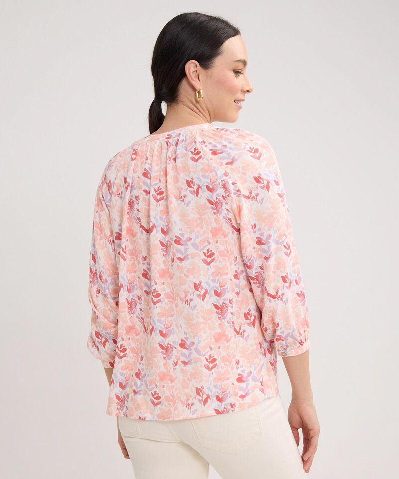 Blusa Manga Tres Cuartos Cuello Neru  Estampada
