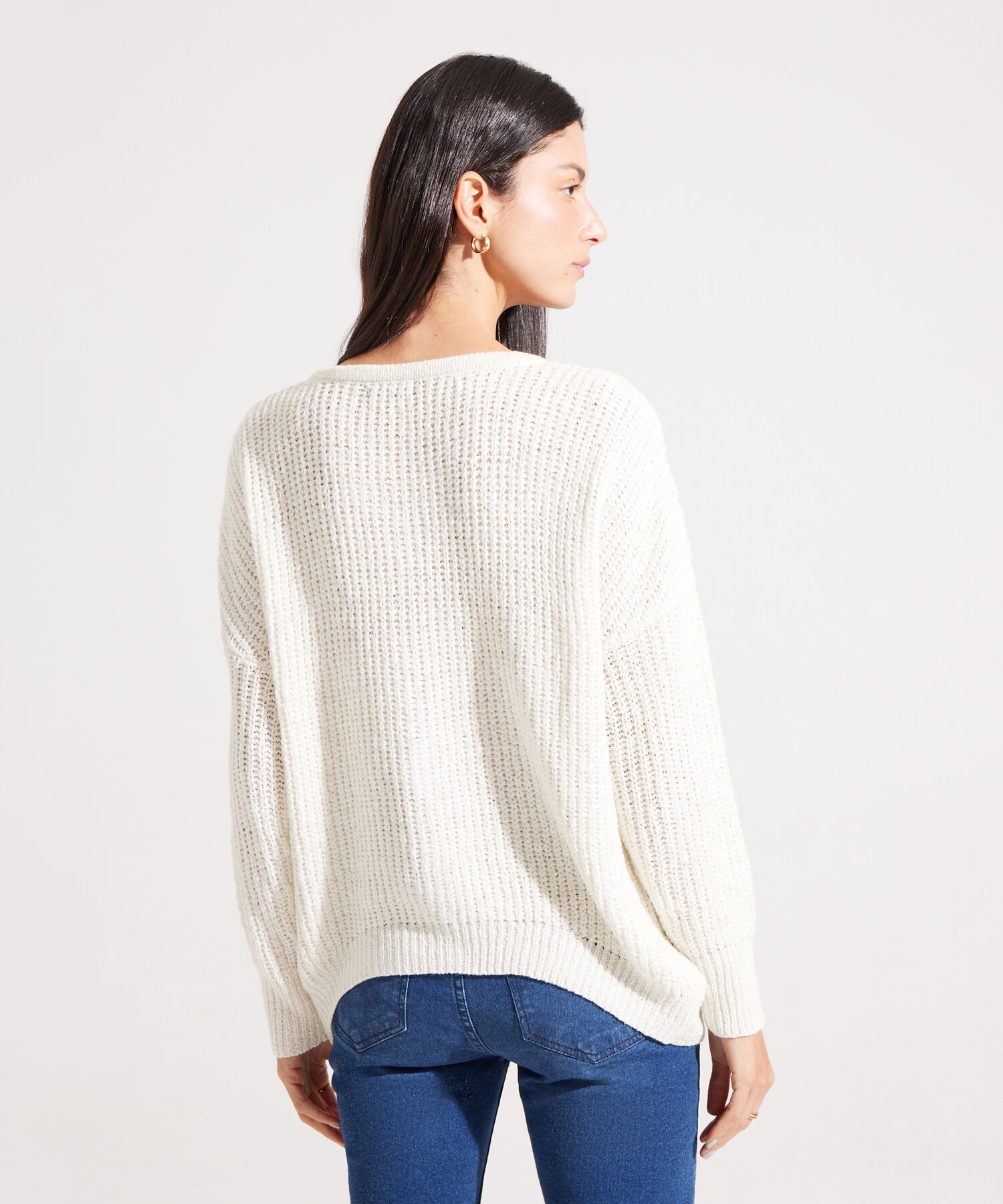 Saco Manga Larga Tipo Cardigan Con Lurex