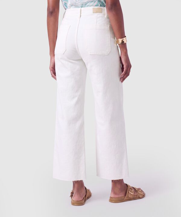 Jeans Culotte De Tiro Alto Mujer