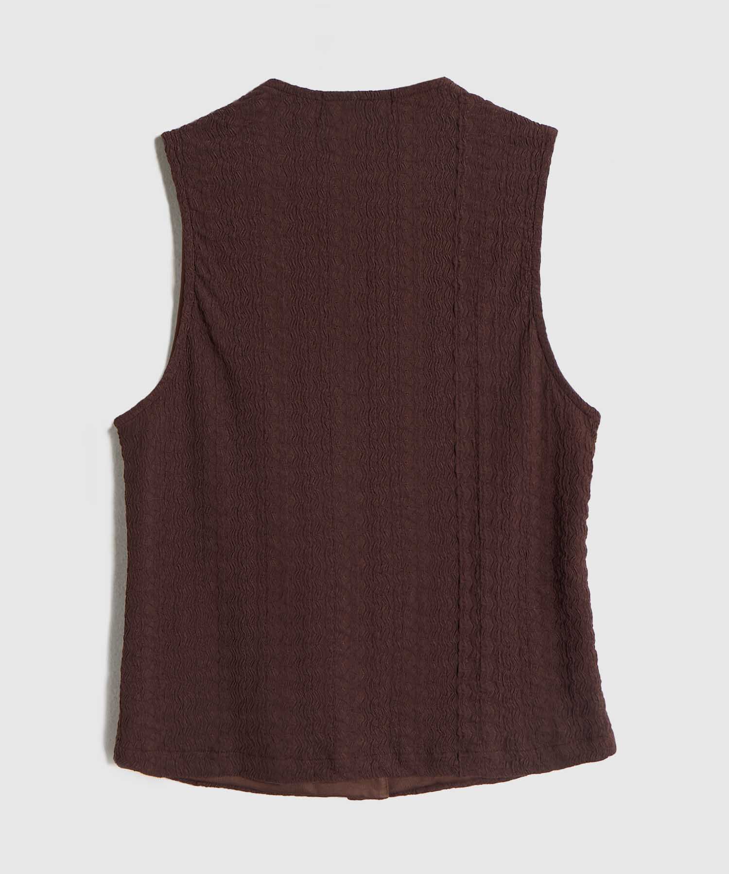 Chaleco Texturizado con Botones de Contraste para Mujer