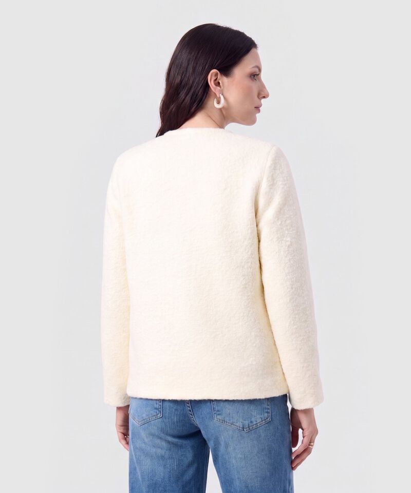 Chaqueta Texturizada Con Botones Para Mujer