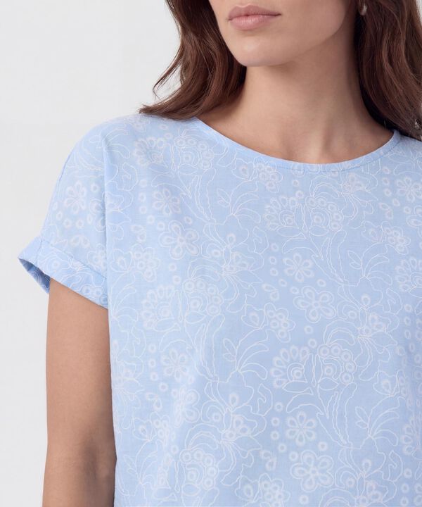 Blusa De Corte Lineal Y Manga Doblada