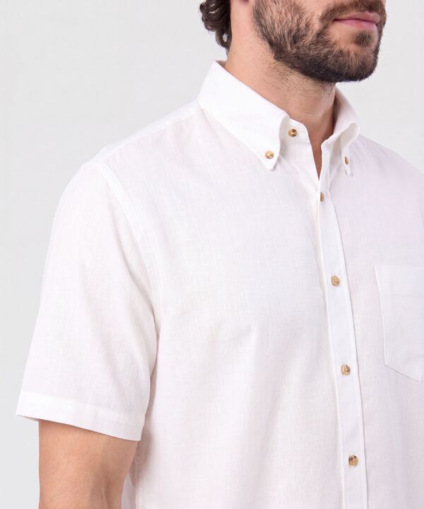 Camisa Manga Corta Cuello Bot&oacute;n Para Hombre