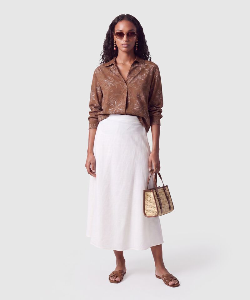 Falda Midi B&aacute;sica A-Line Mujer