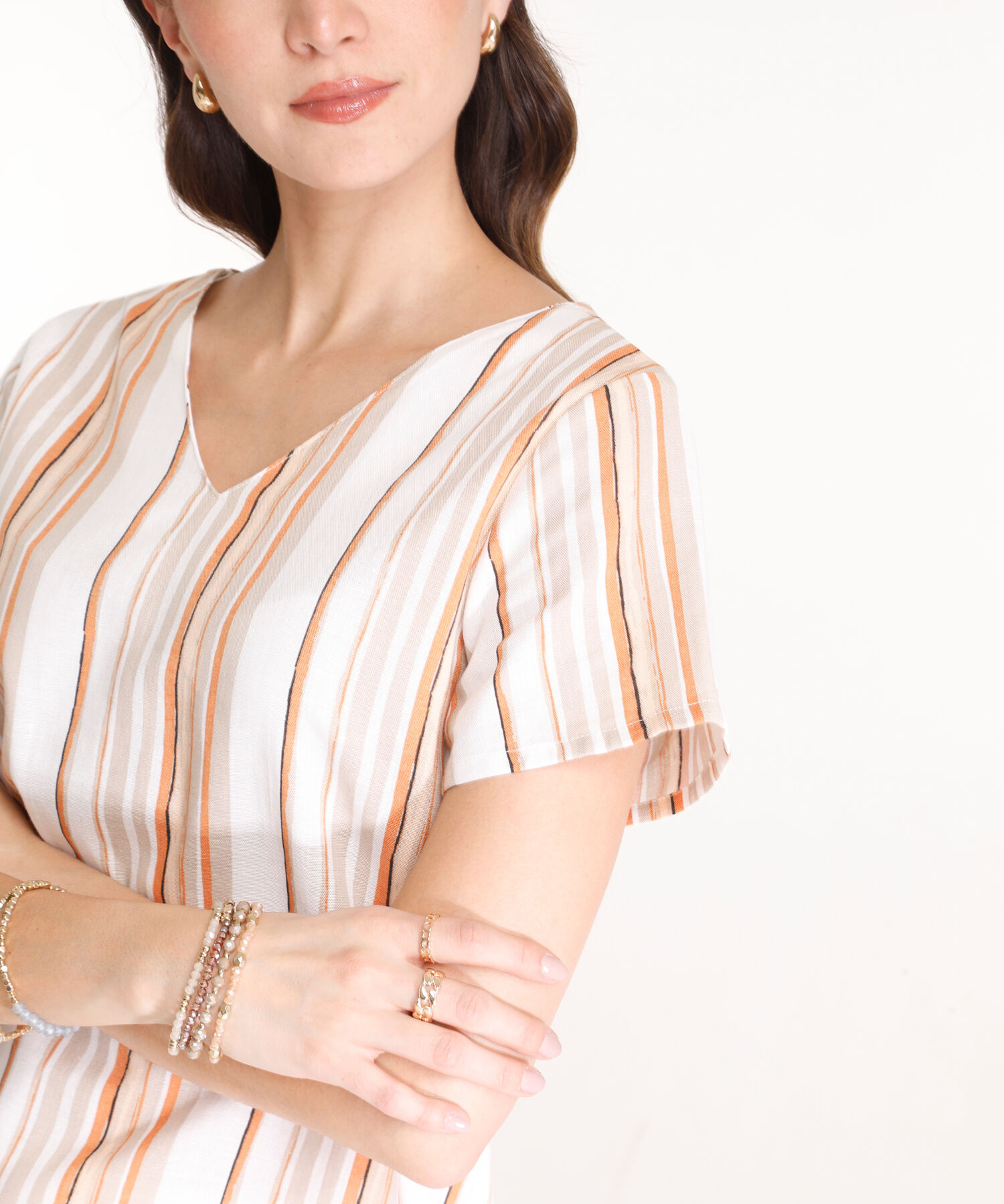 Blusa Estampada De Corte Recto Mujer