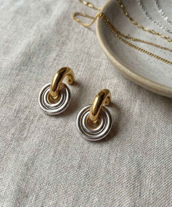 Candongas Circulares Dobles Para Mujer