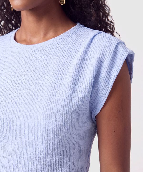 Camiseta De Textura Rib Para Mujer