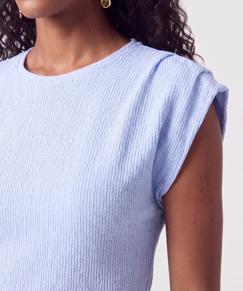 Camiseta De Textura Rib Para Mujer