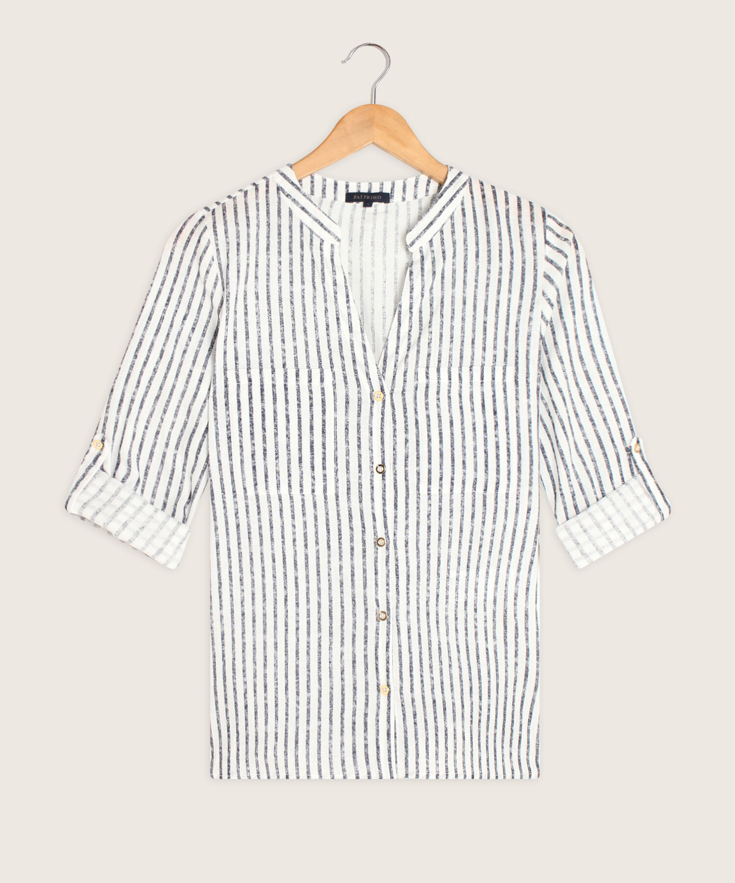 Blusa Estampada en Efecto Lino