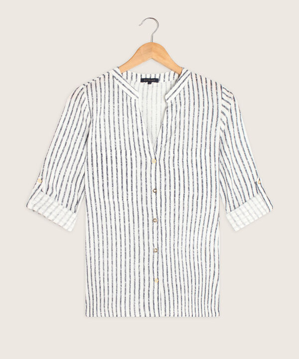 Blusa Estampada en Efecto Lino