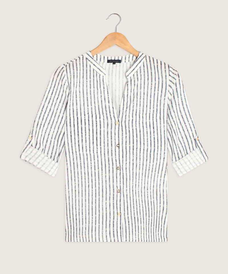Blusa Estampada en Efecto Lino