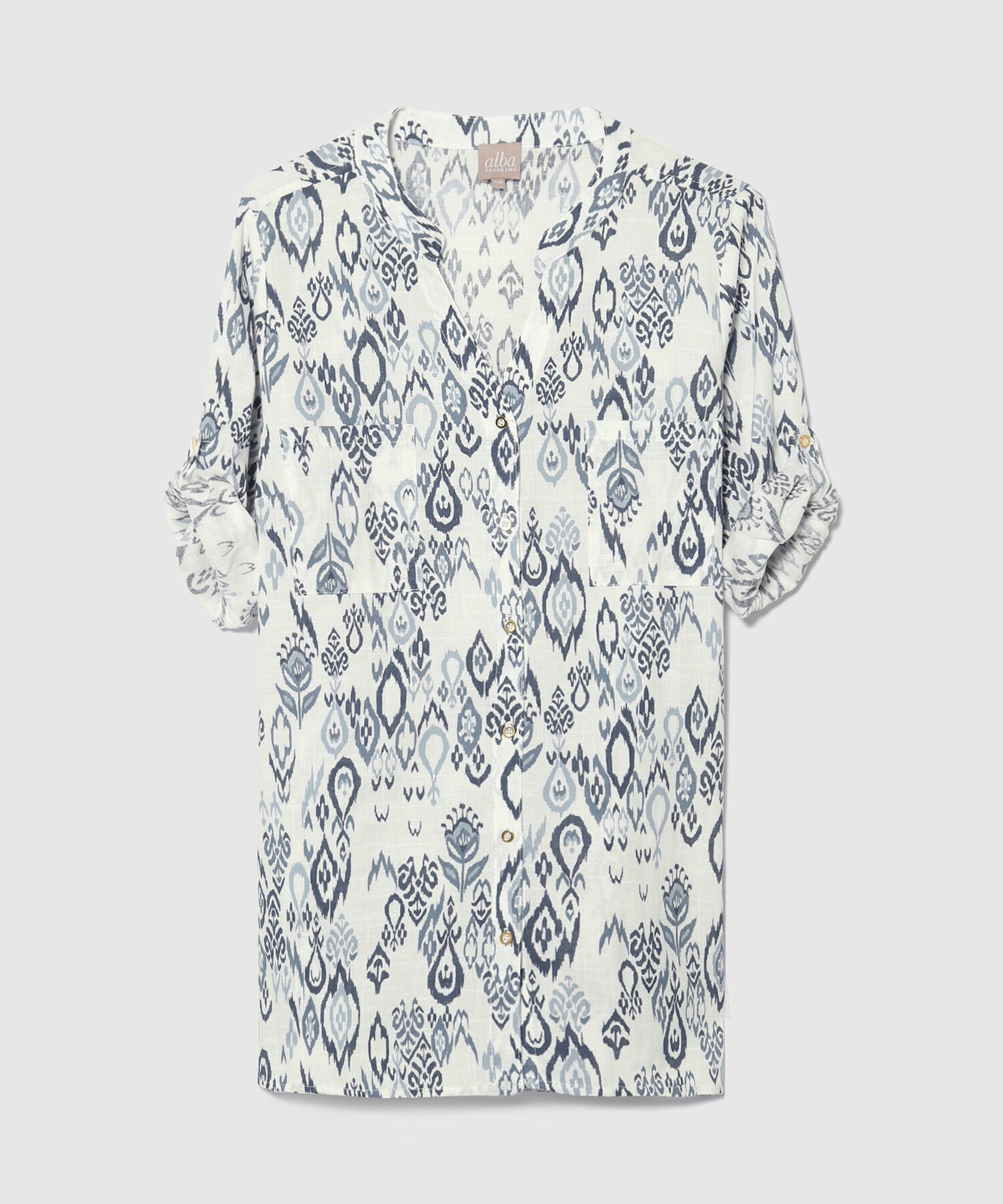Blusa Estampada con Cuello Neru