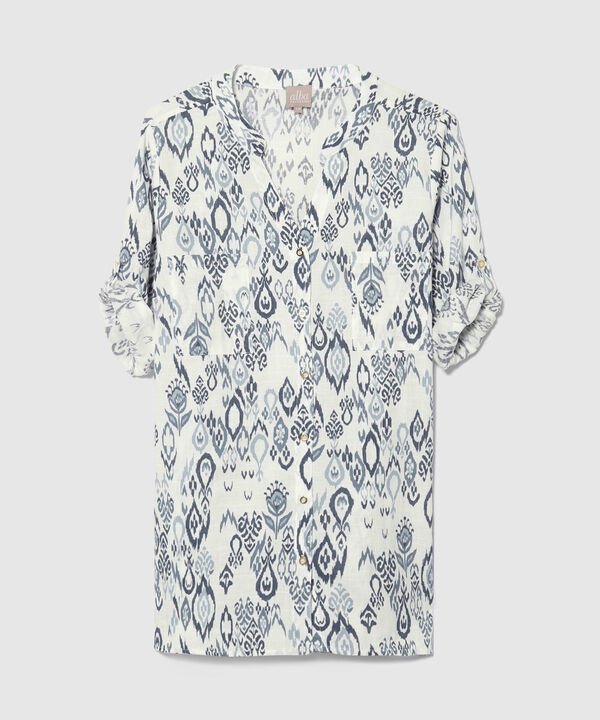 Blusa Estampada con Cuello Neru
