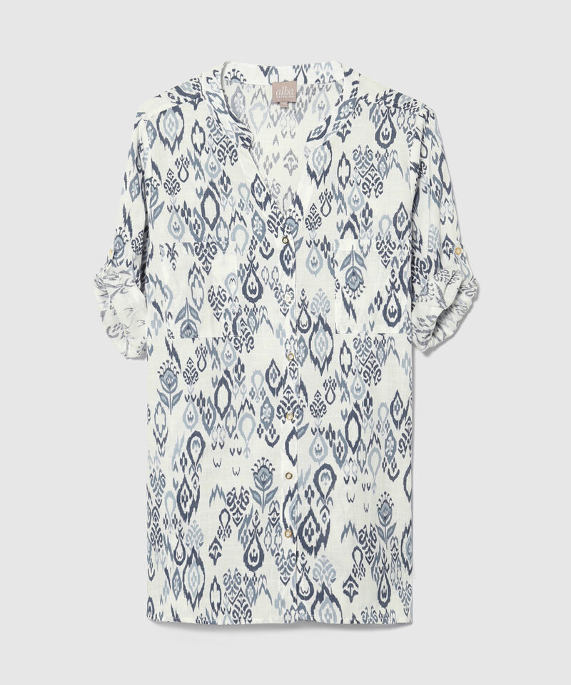 Blusa Estampada con Cuello Neru