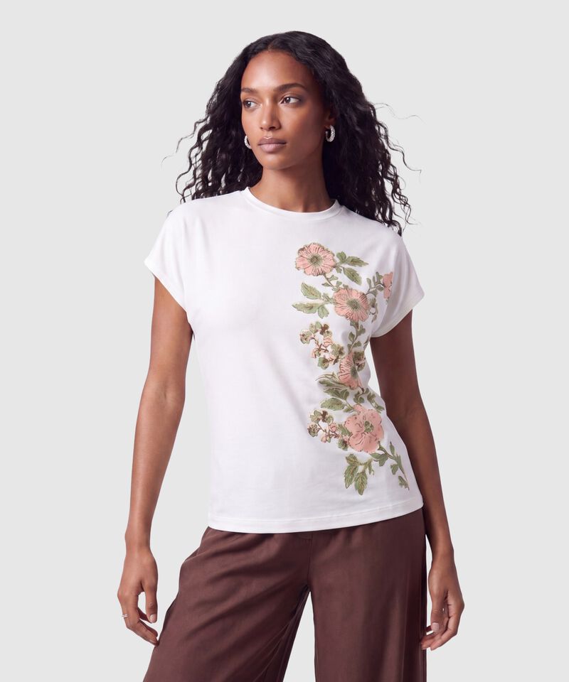 Camiseta Estampada Manga Corta Para Mujer