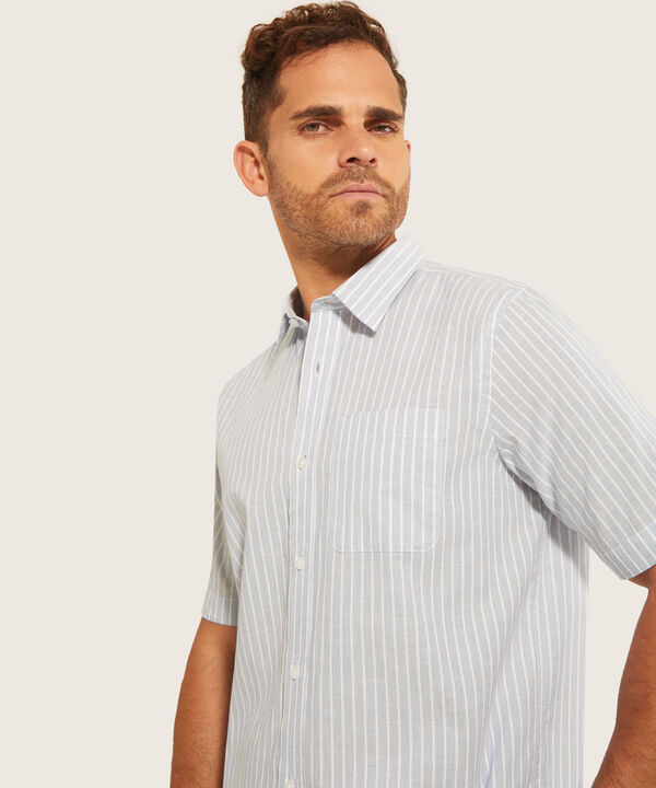 Camisa Preteñida Manga Corta Y Con Bolsillo