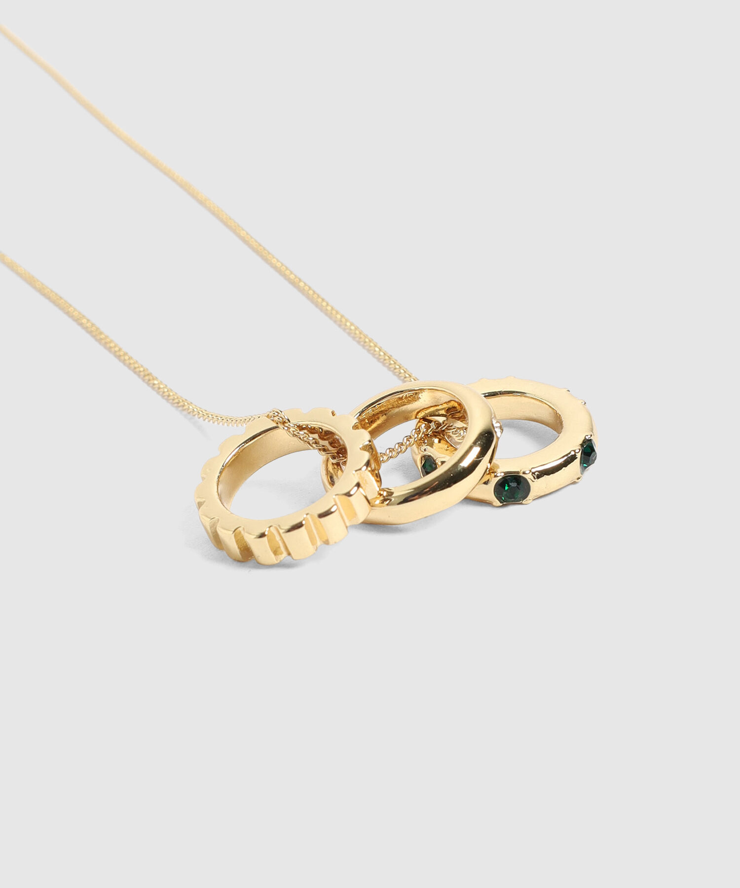 Set de Collar y Aros Dorados Mujer